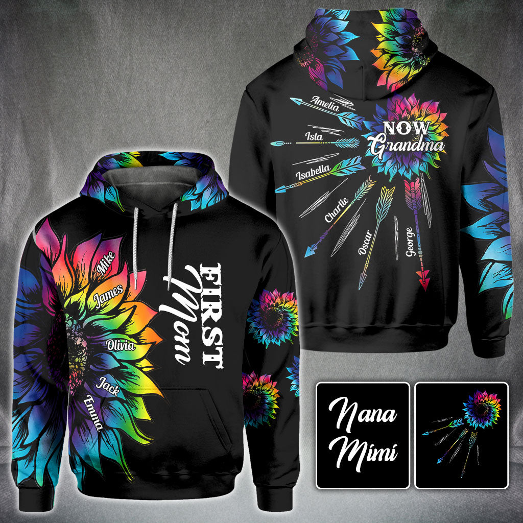 First Mother Now Grandma With Any Title And Kid Name - Personalized Mother All Over Shirt