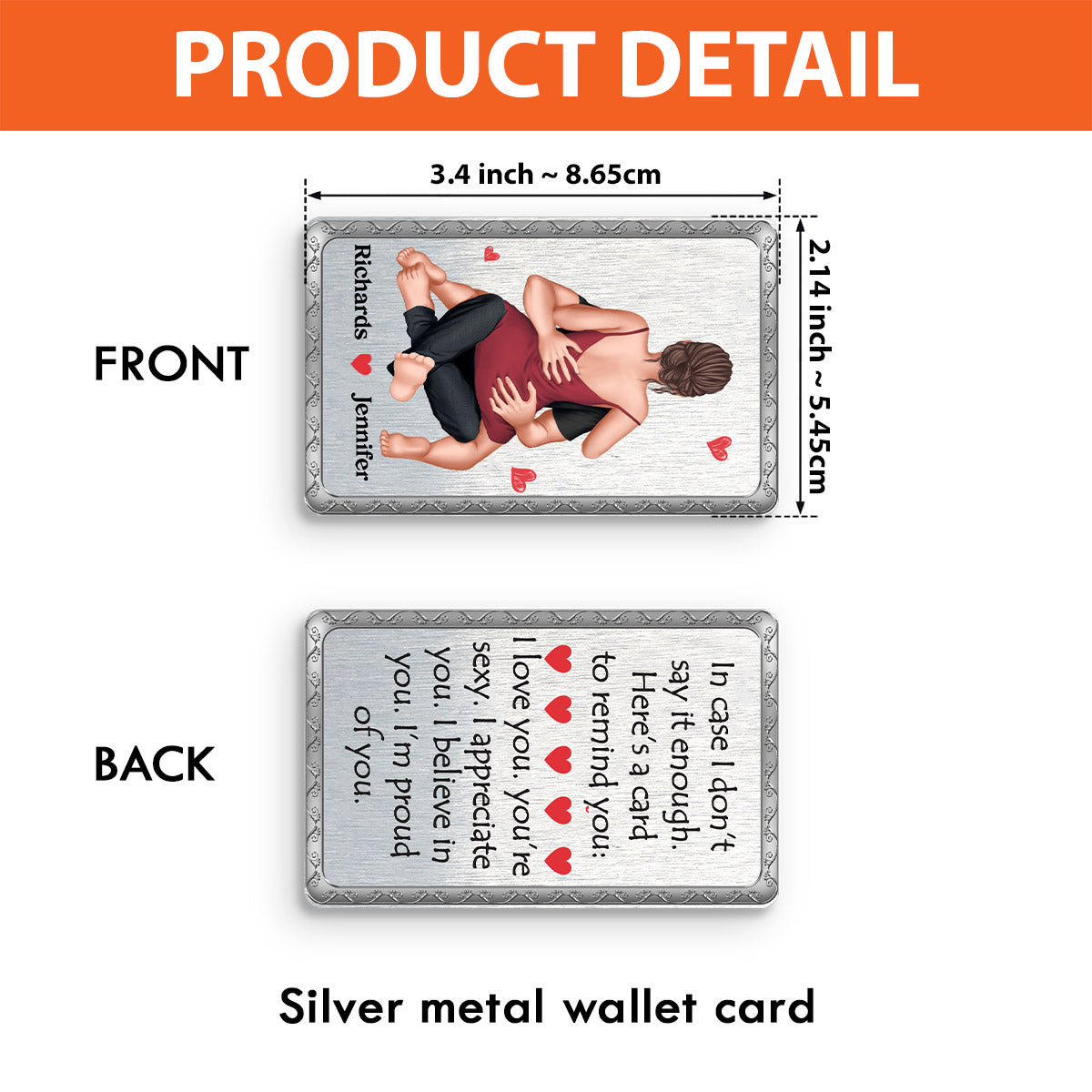 All The Things to Say Card - Personalized Couple Wallet Insert Card