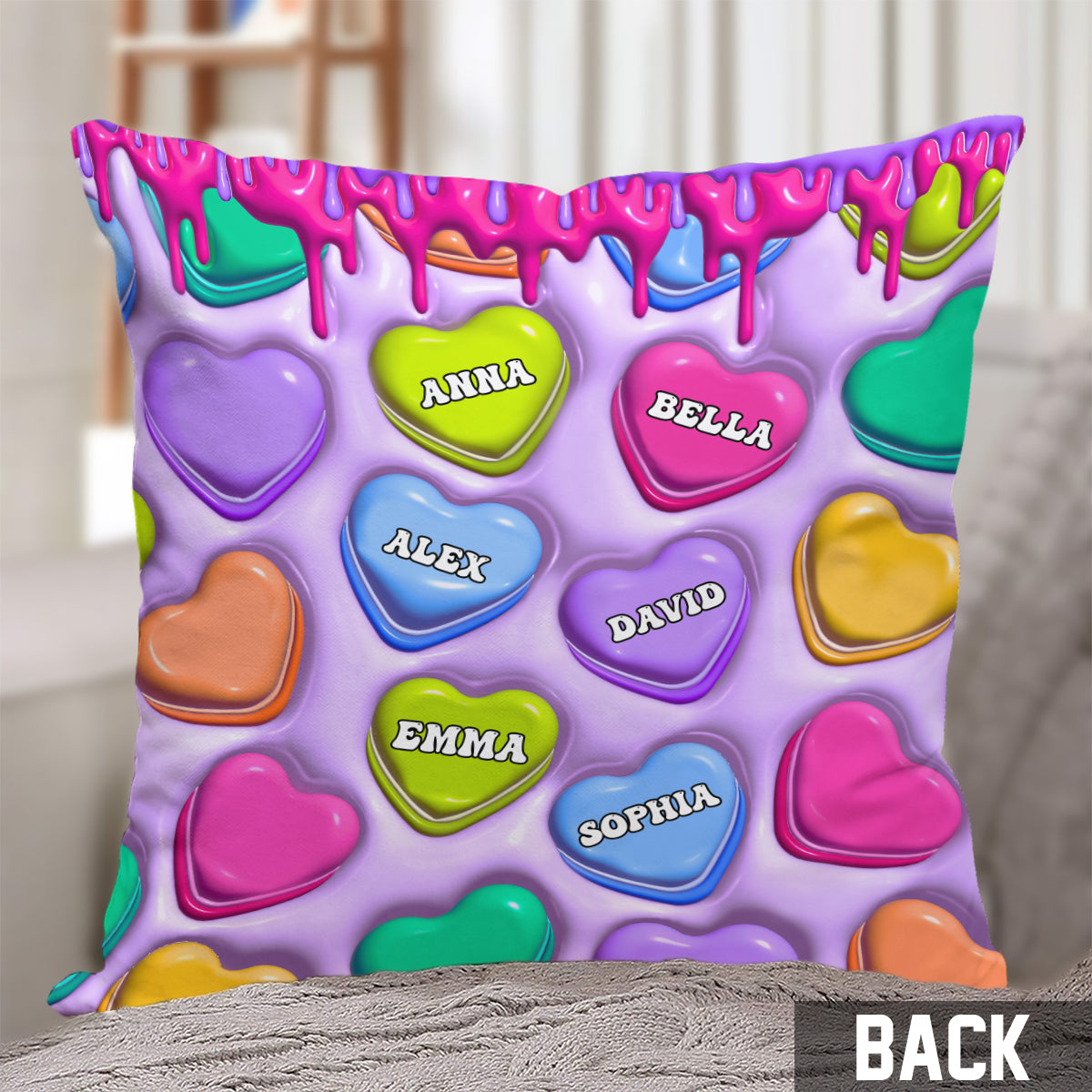 Touch This Heart Love You Grandma Nana Gigi - Personalized Grandma Throw Pillow