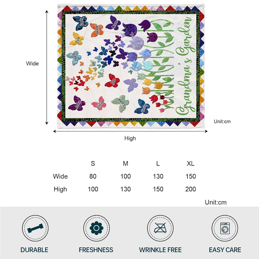 Grandma's Garden - Personalized Grandma Blanket