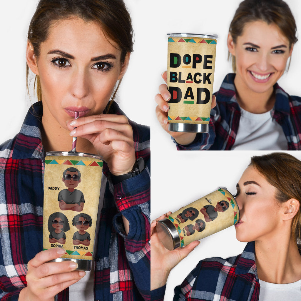 Dope Black Dad - Personalized African American Tumbler