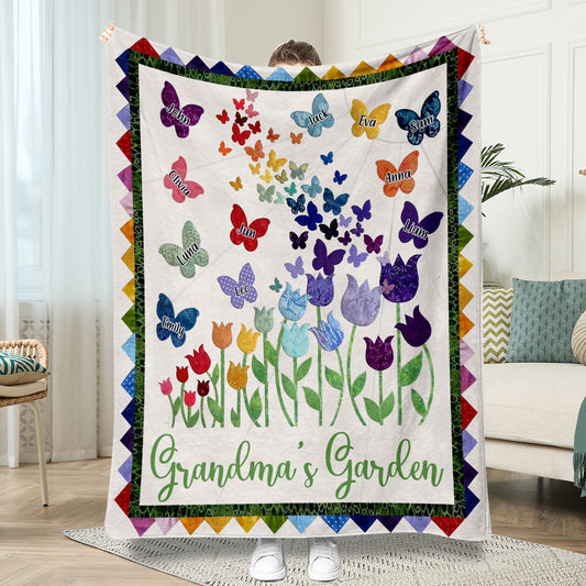 Grandma's Garden - Personalized Grandma Blanket