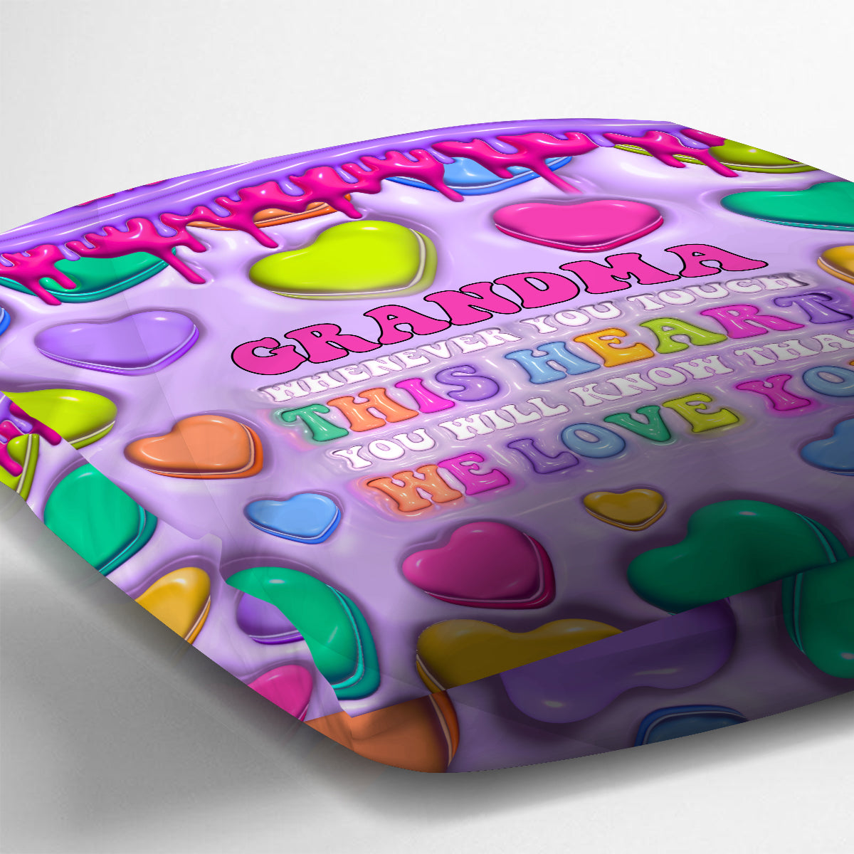 Touch This Heart Love You Grandma Nana Gigi - Personalized Grandma Throw Pillow