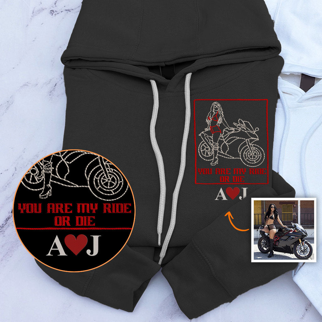 Ride Or Die – Personalisierter Biker-Hoodie mit Stickerei