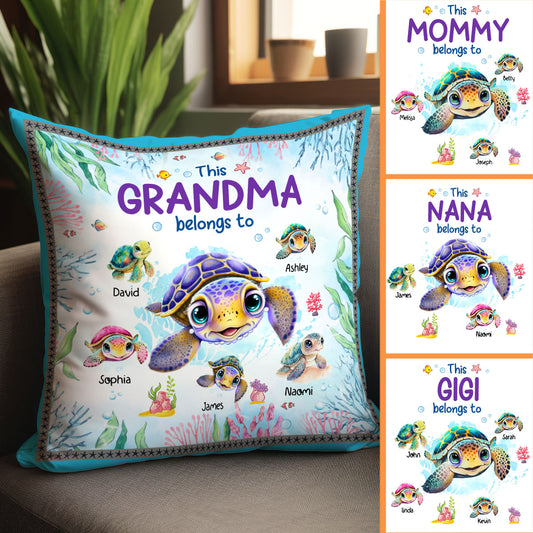 This Grandma Belongs To - Personalized Grandma Throw Pillow