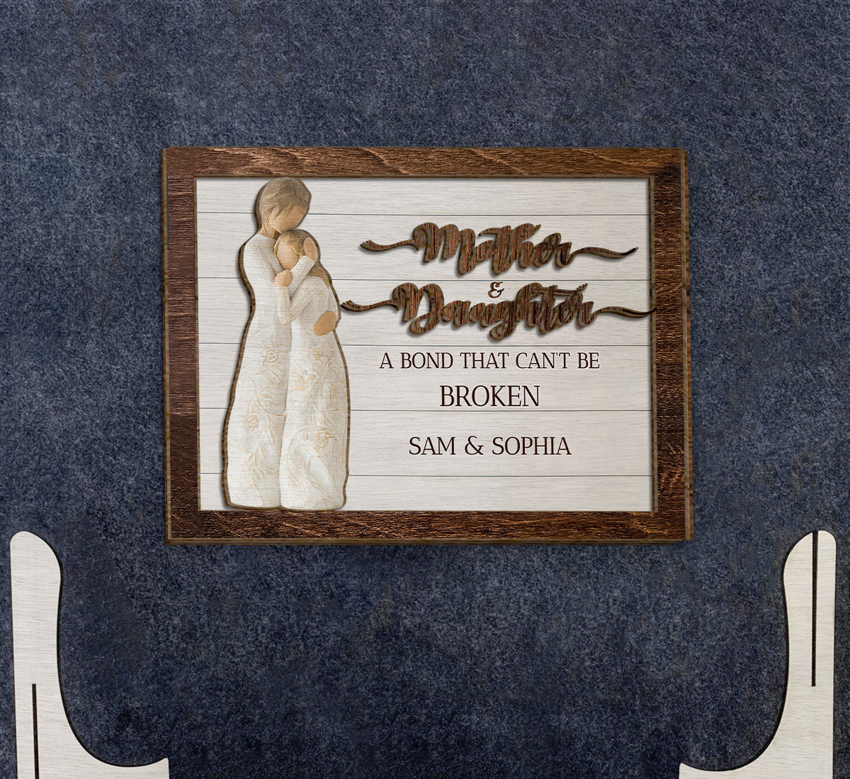 A Bond That Can't Be Broken - Personalized Mother 2 Layered Wood Sign / Wood Plaque