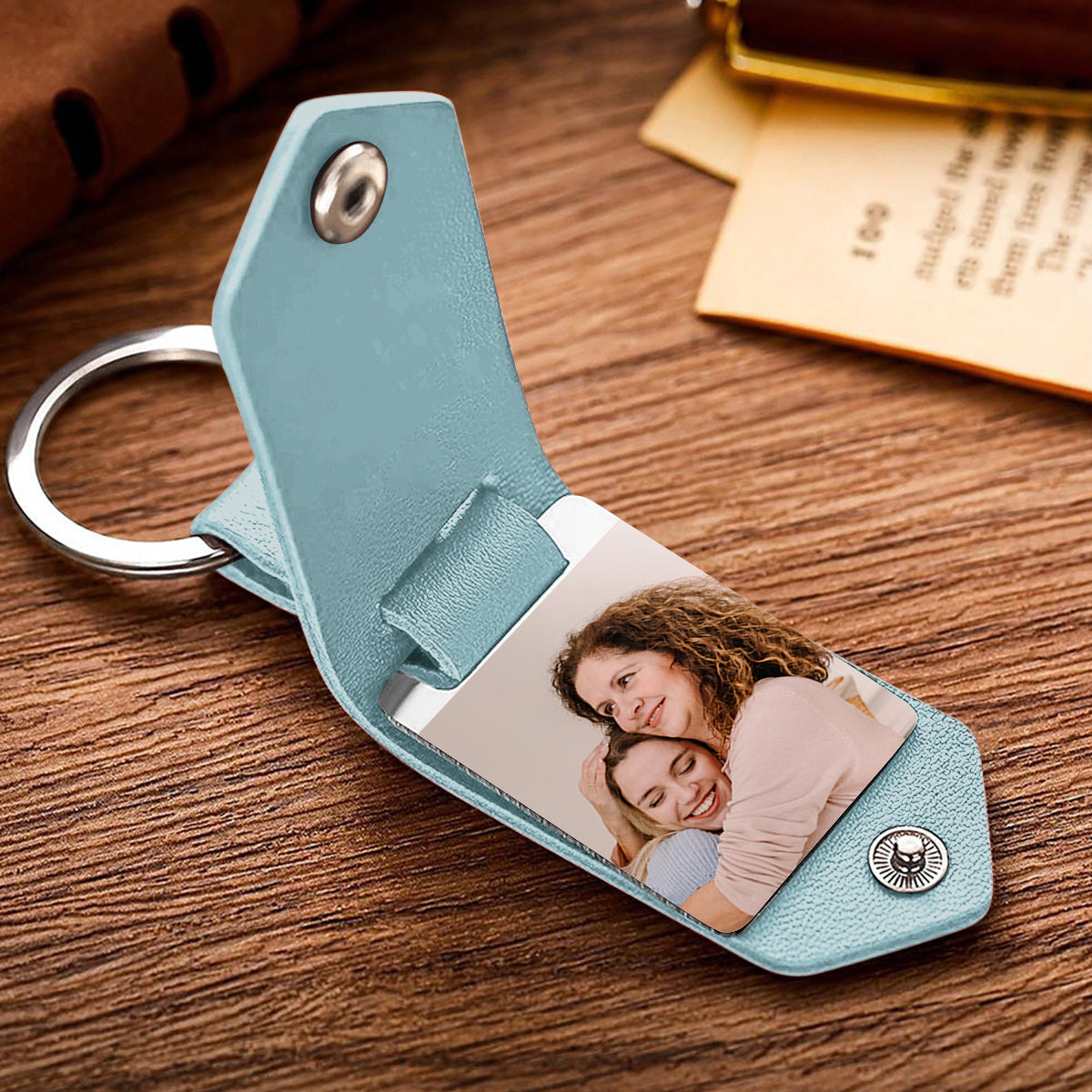 Custom Mother Photo - Personalized Mother Leather Photo Keychain