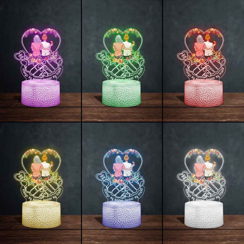Always My Mother Forever My Friend - Personalized Mother Shaped Plaque Light Base