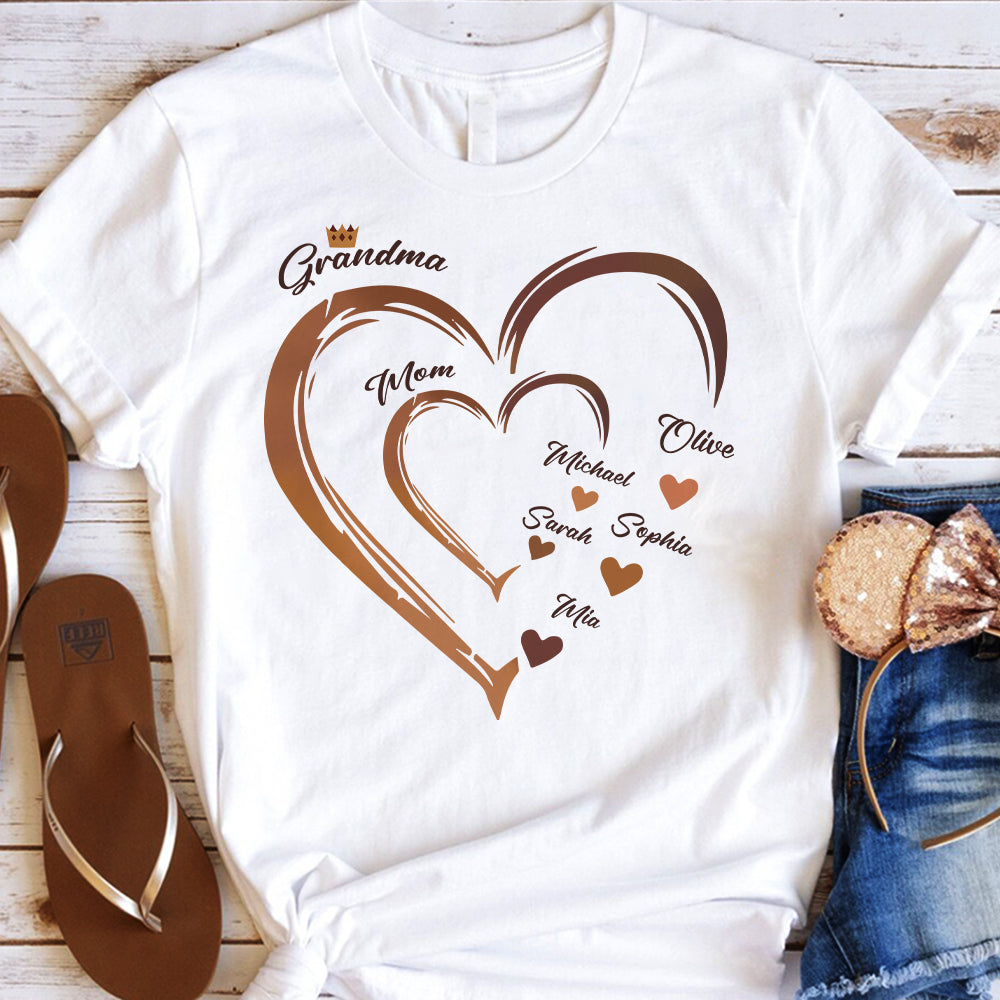 Grandma's Sweetheart - Personalized African American T-shirt And Hoodie