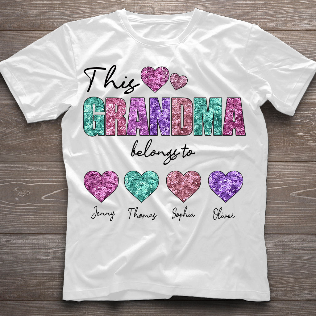 This Mom/ Grandma Belongs To The Hearts - Personalized Mother T-shirt And Hoodie