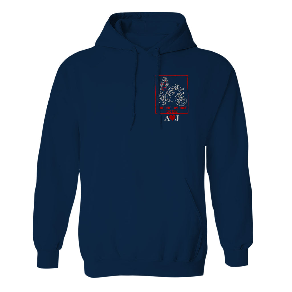 Ride Or Die – Personalisierter Biker-Hoodie mit Stickerei