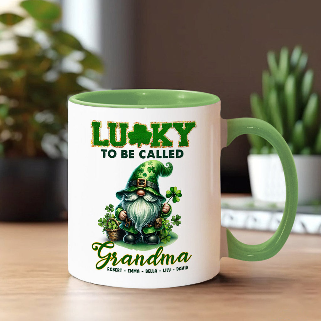 Lucky To Be Called Nana/ Mimi... - Personalized Grandma Accent Mug