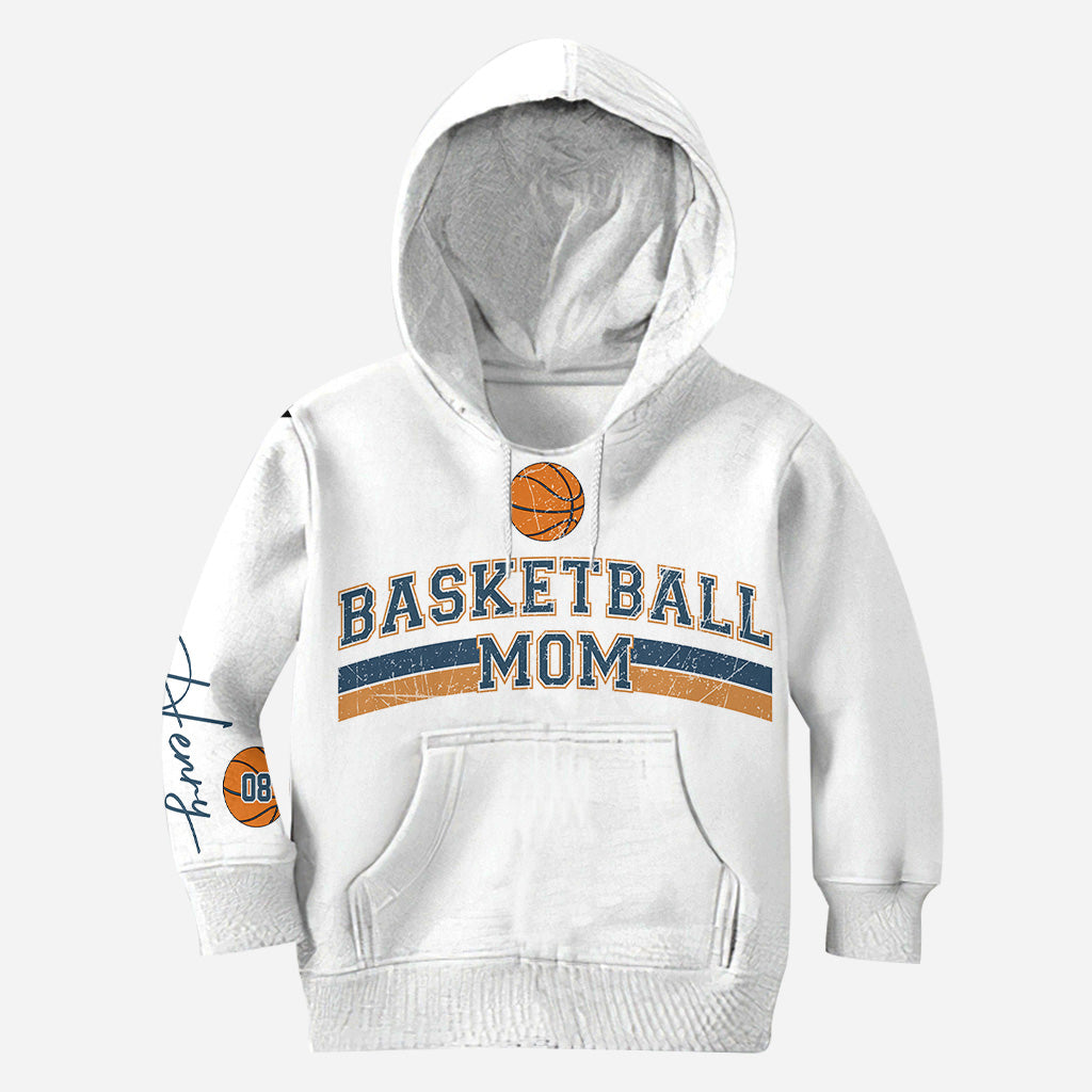 Basketball-Mama mit beliebigem Kindernamen und -nummer - Personalisiertes Basketball-Shirt