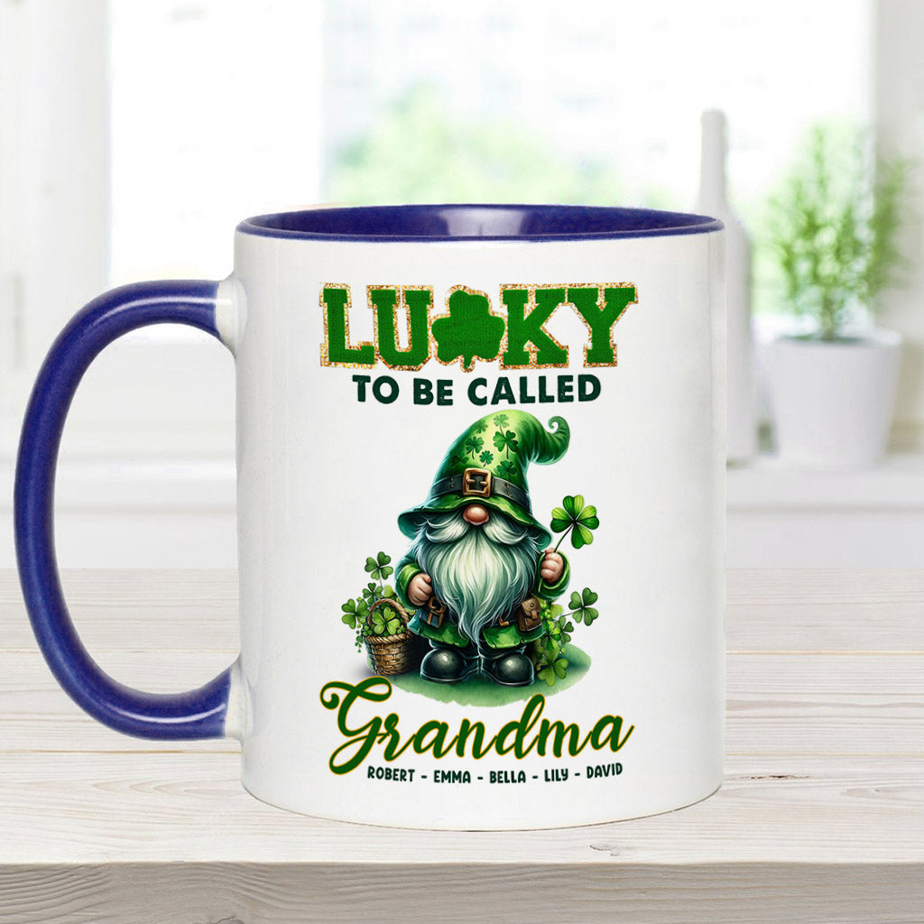 Lucky To Be Called Nana/ Mimi... - Personalized Grandma Accent Mug