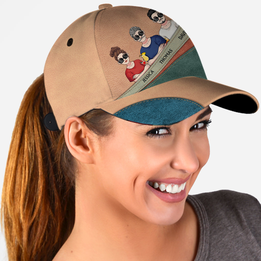 Proud Father Mother Grandma Grandpa Of A Few Kids - Personalized Father Classic Cap