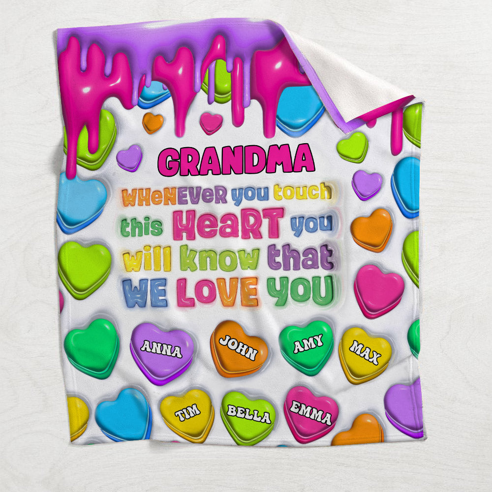 Touch This Heart Love You Grandma Nana Gigi - Personalized Grandma Blanket