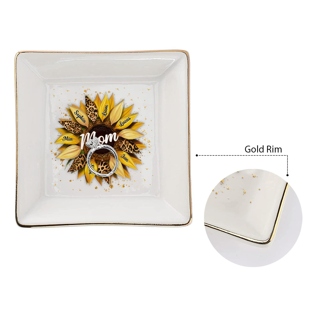 Sunflower Custom Any Title - Personalized Mother Jewelry Dish