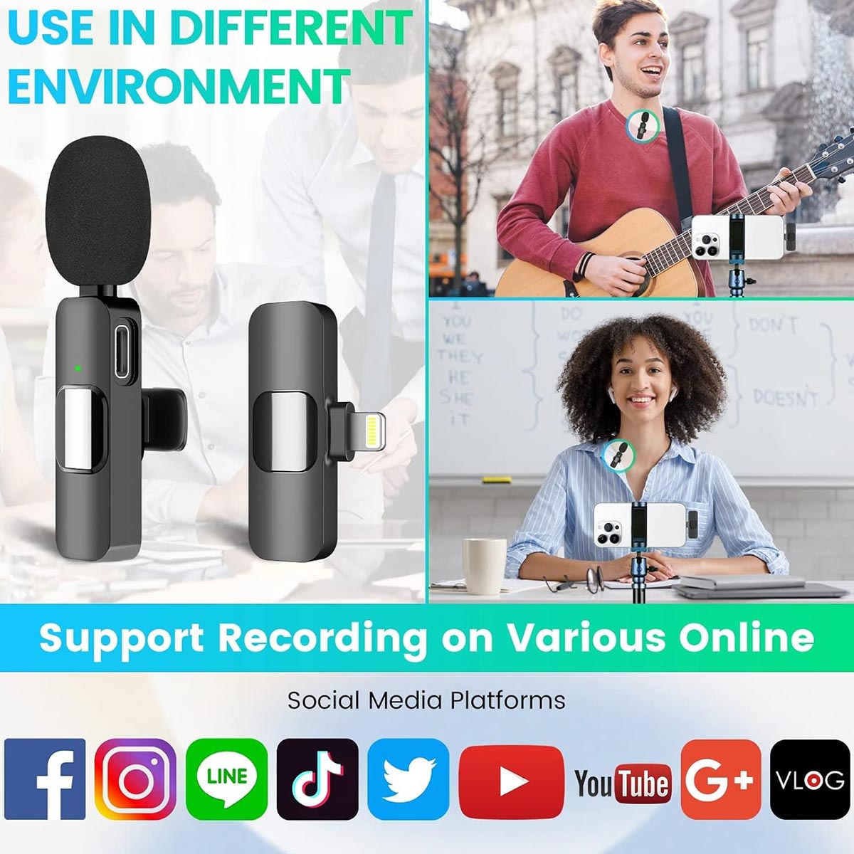 Microphone sans fil pour iPhone iPad - Microphone sans fil pour iPhone iPad