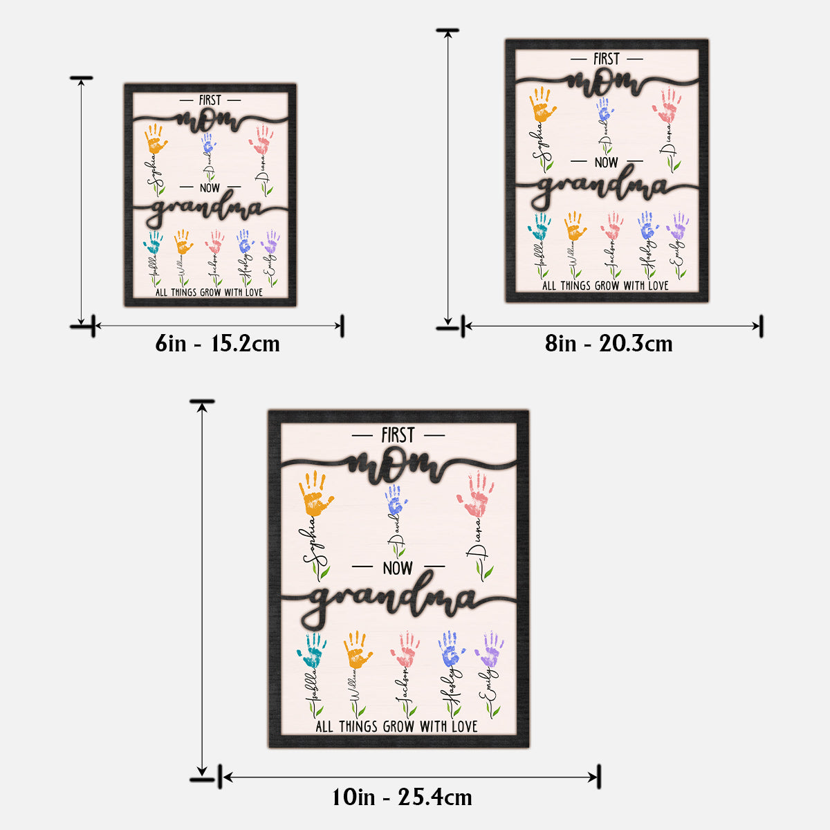 First Mom Now Grandma - Personalized Mother 2 Layered Wood Sign / Wood Plaque