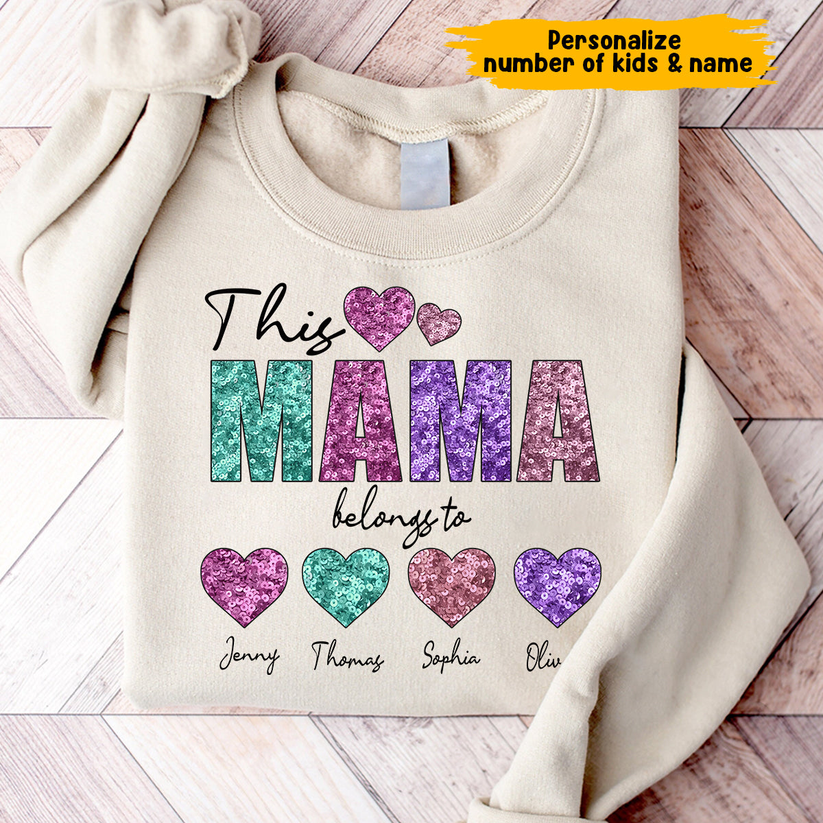 This Mom/ Grandma Belongs To The Hearts - Personalized Mother T-shirt And Hoodie