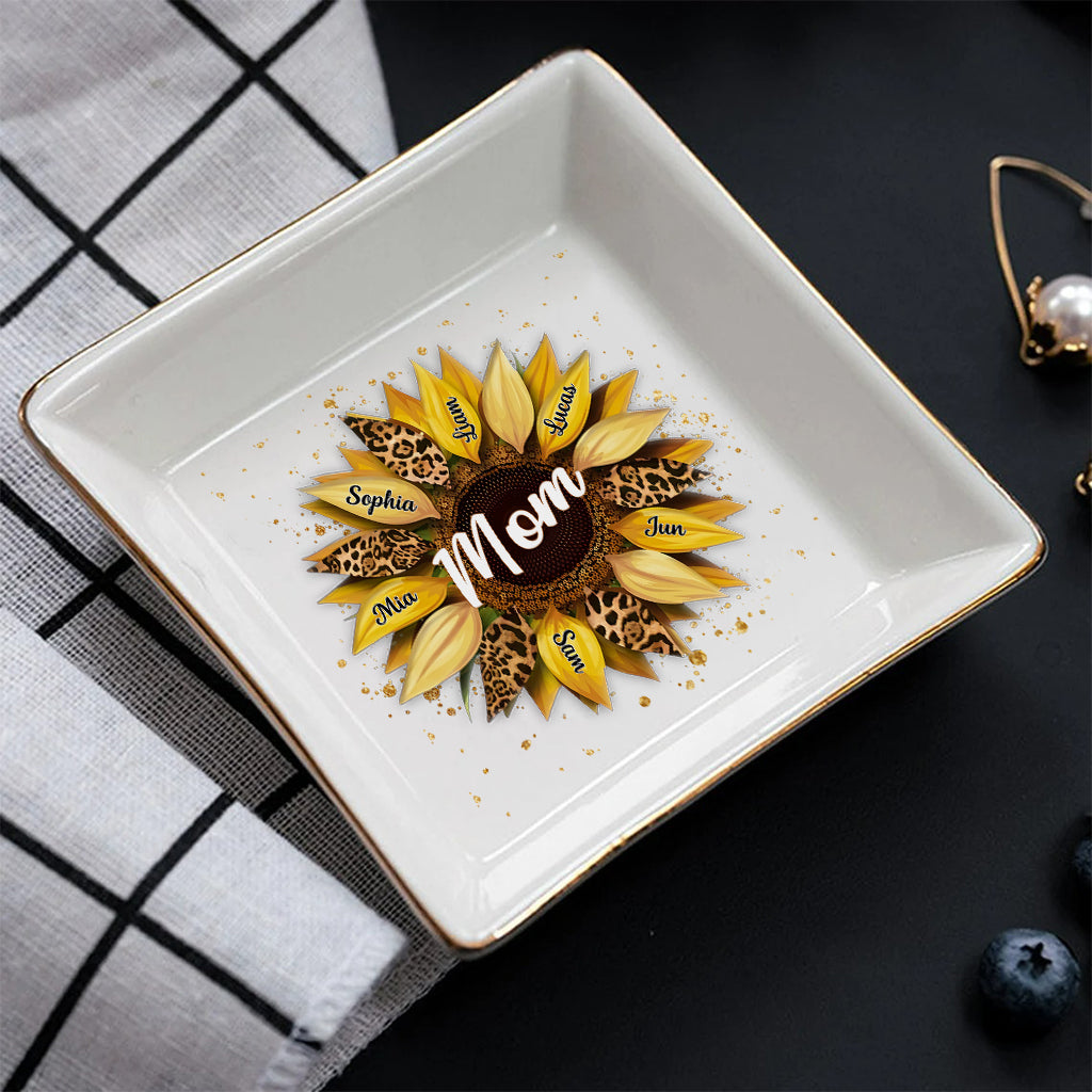Sunflower Custom Any Title - Personalized Mother Jewelry Dish