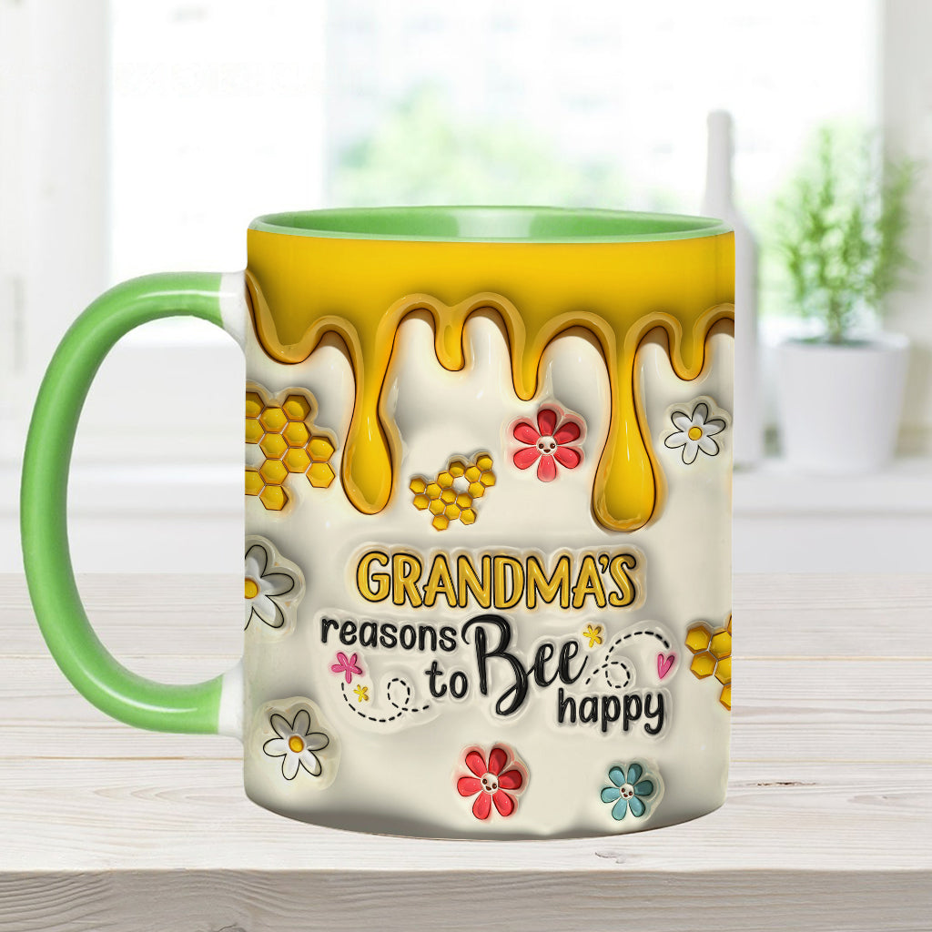 Les raisons de grand-mère d'être heureuse - Mug personnalisé pour grand-mère
