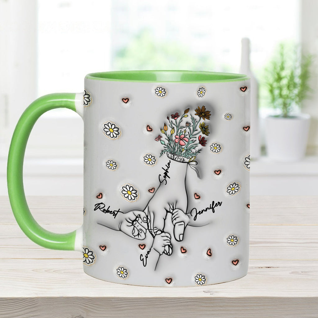 Holding Mom's Hand - Personalized Mother Accent Mug