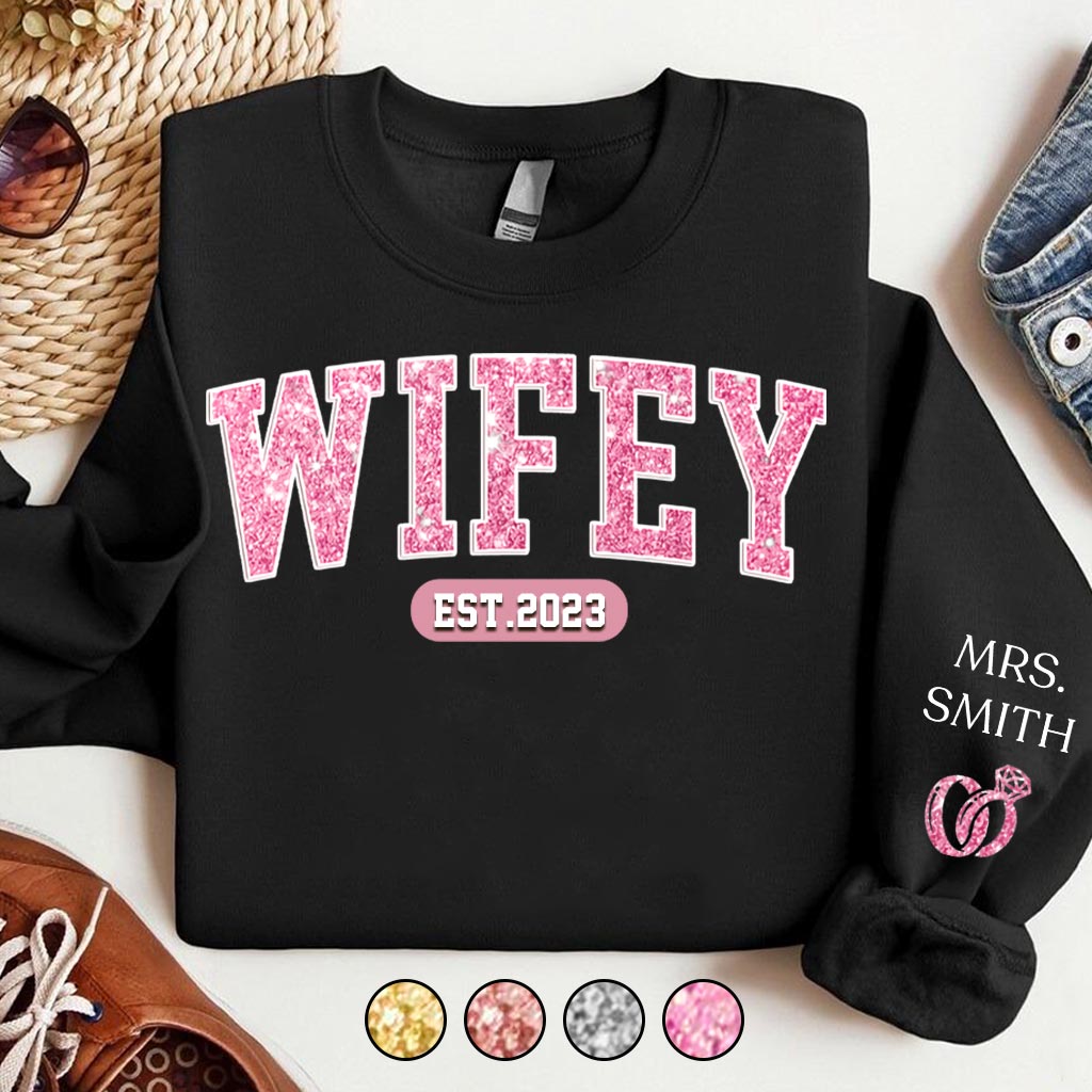 Wifey Est - Personalized Husband And Wife All Over Shirt