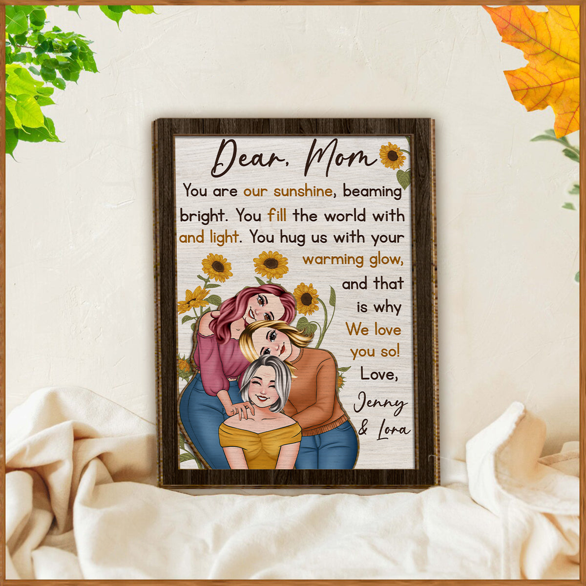 You Are My Sunshine - Personalized Mother 2 Layered Wood Sign / Wood Plaque