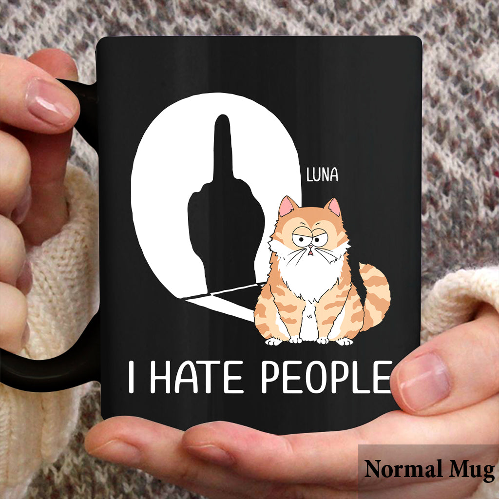 Je déteste les gens - Mug chat personnalisé