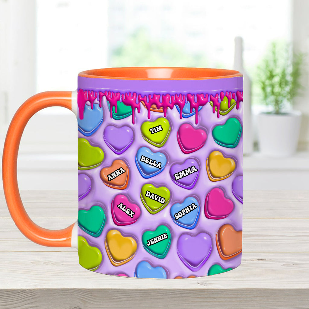 Touch This Heart Love You Grandma Nana Gigi Mom - Personalized Mother Accent Mug