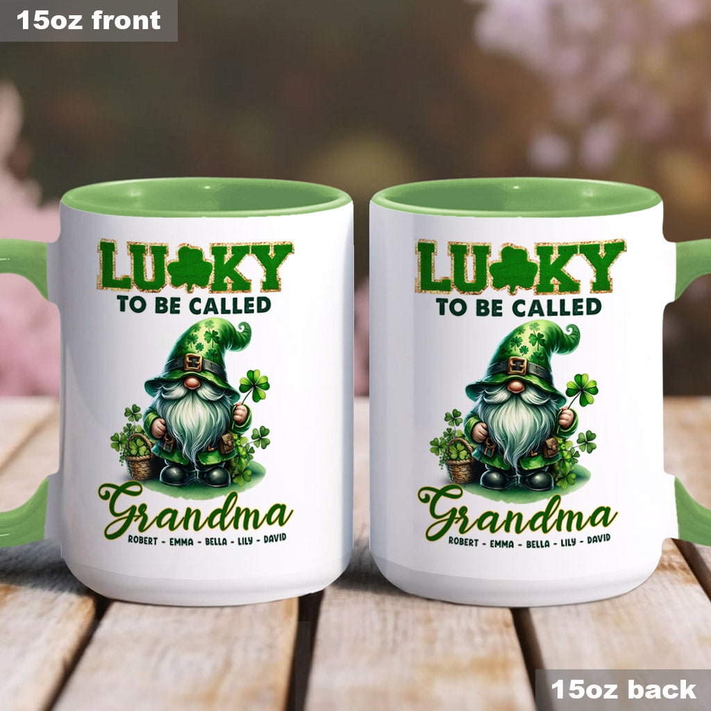 Lucky To Be Called Nana/ Mimi... - Personalized Grandma Accent Mug