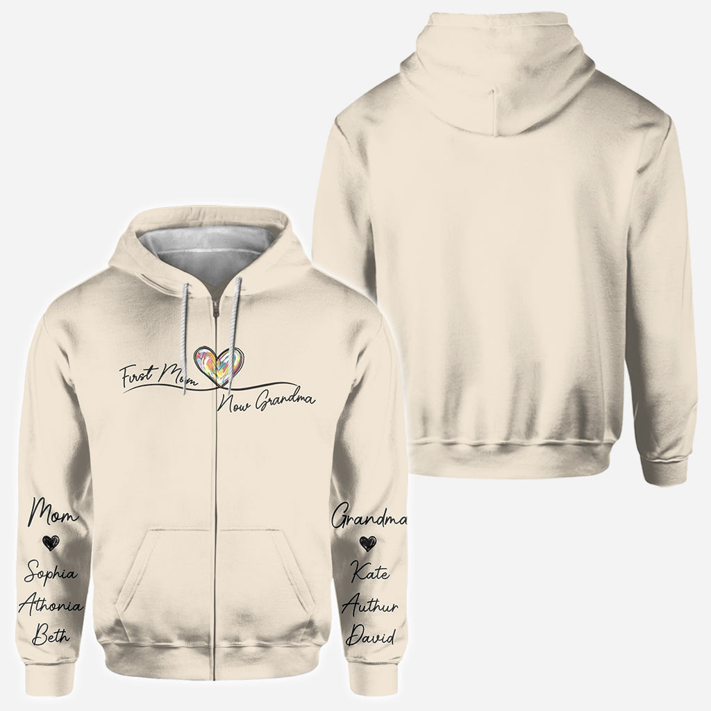 First Mom Now Grandma - Personalized Grandma All Over Shirt