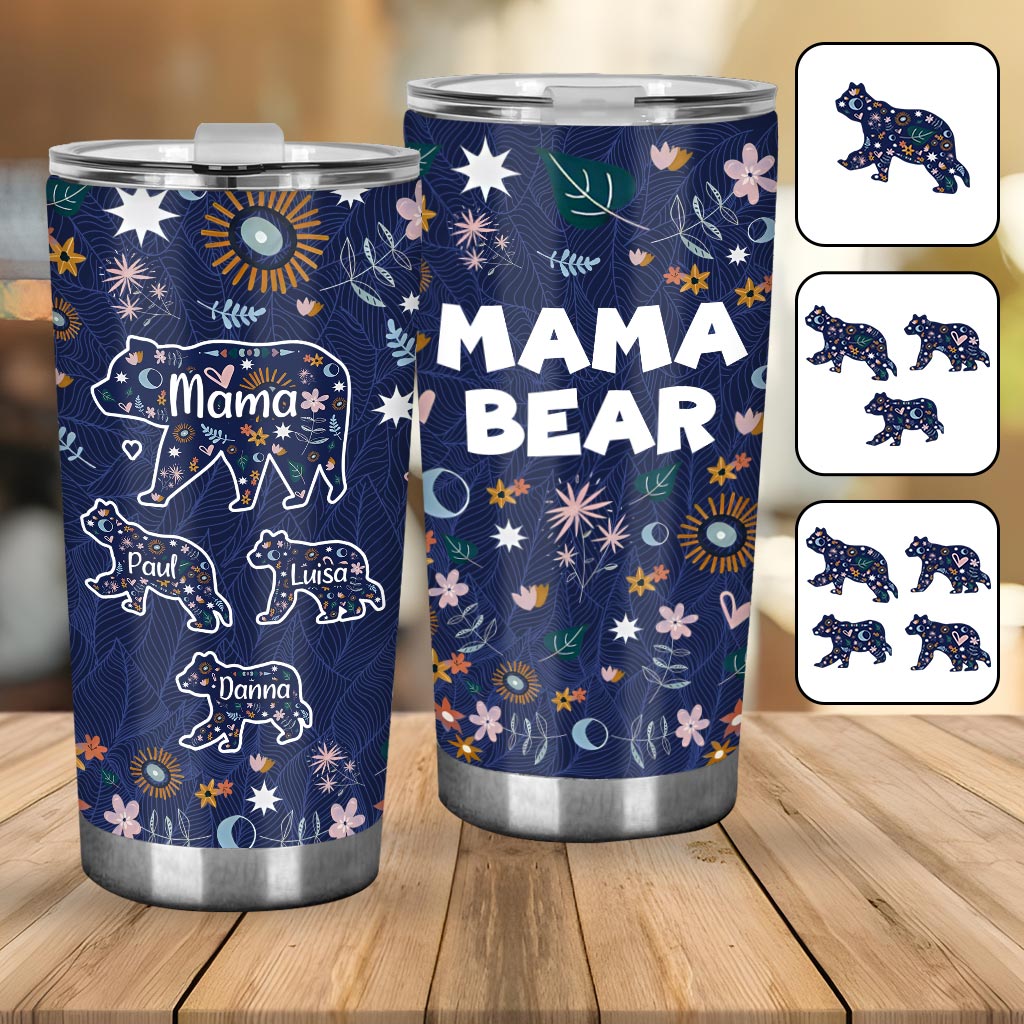Mama Bear Floral - Personalized Mother Tumbler