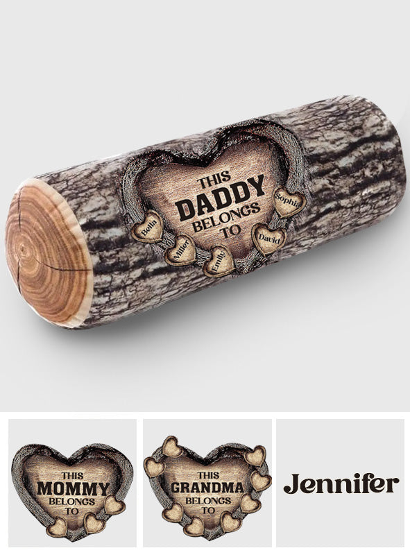 Any Title & Name Heart Belongs To - Personalized Father Shaped Pillow