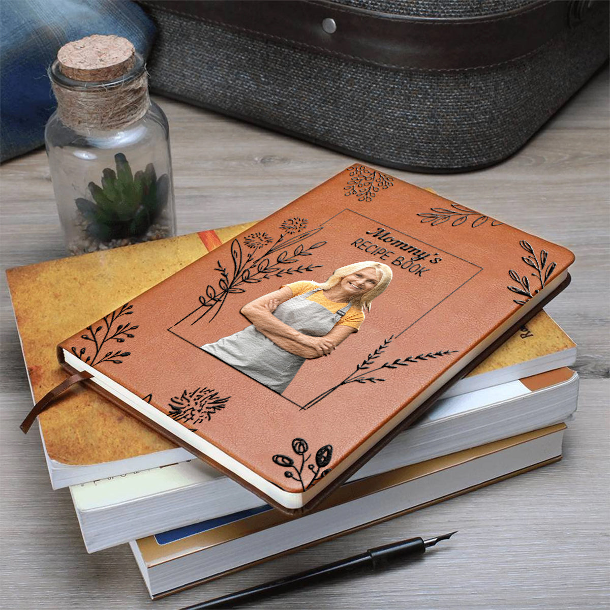 Mom's/ Grandma's/ Alice's... Recipe Book - Personalized Mother Leather Journal