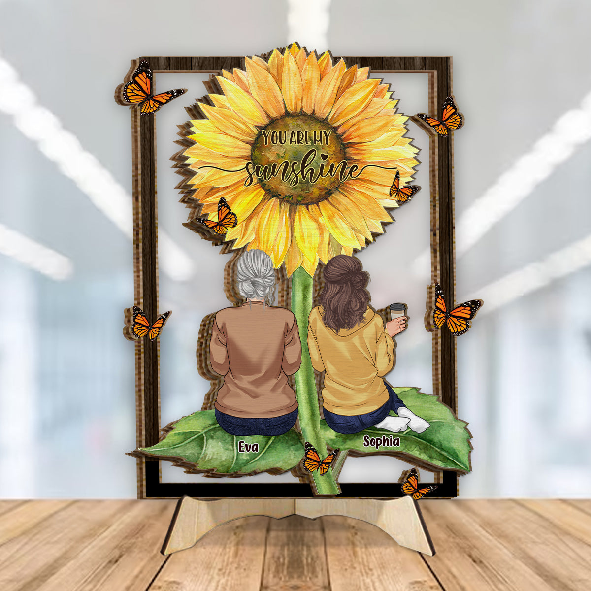 You Are My Sunshine - Personalized Mother 2 Layered Wood Sign / Wood Plaque