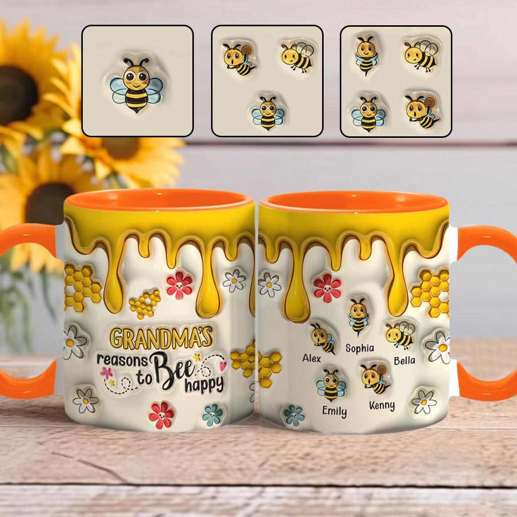Les raisons de grand-mère d'être heureuse - Mug personnalisé pour grand-mère