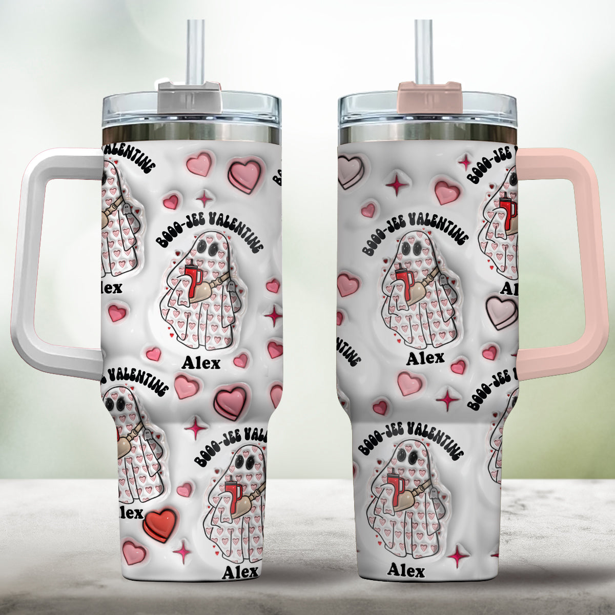 Gobelet isotherme personnalisé Boo Jee Valentine avec anse