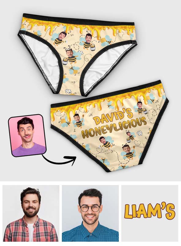 My Honeylicious - Personalized Couple Lace Border Women Briefs