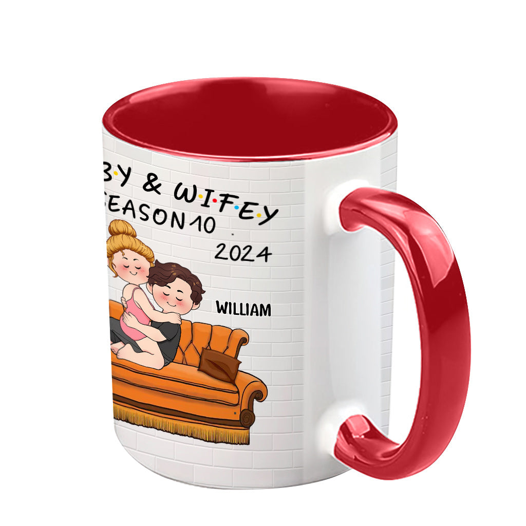 Hubby & Wifey - Personalized Husband And Wife Accent Mug