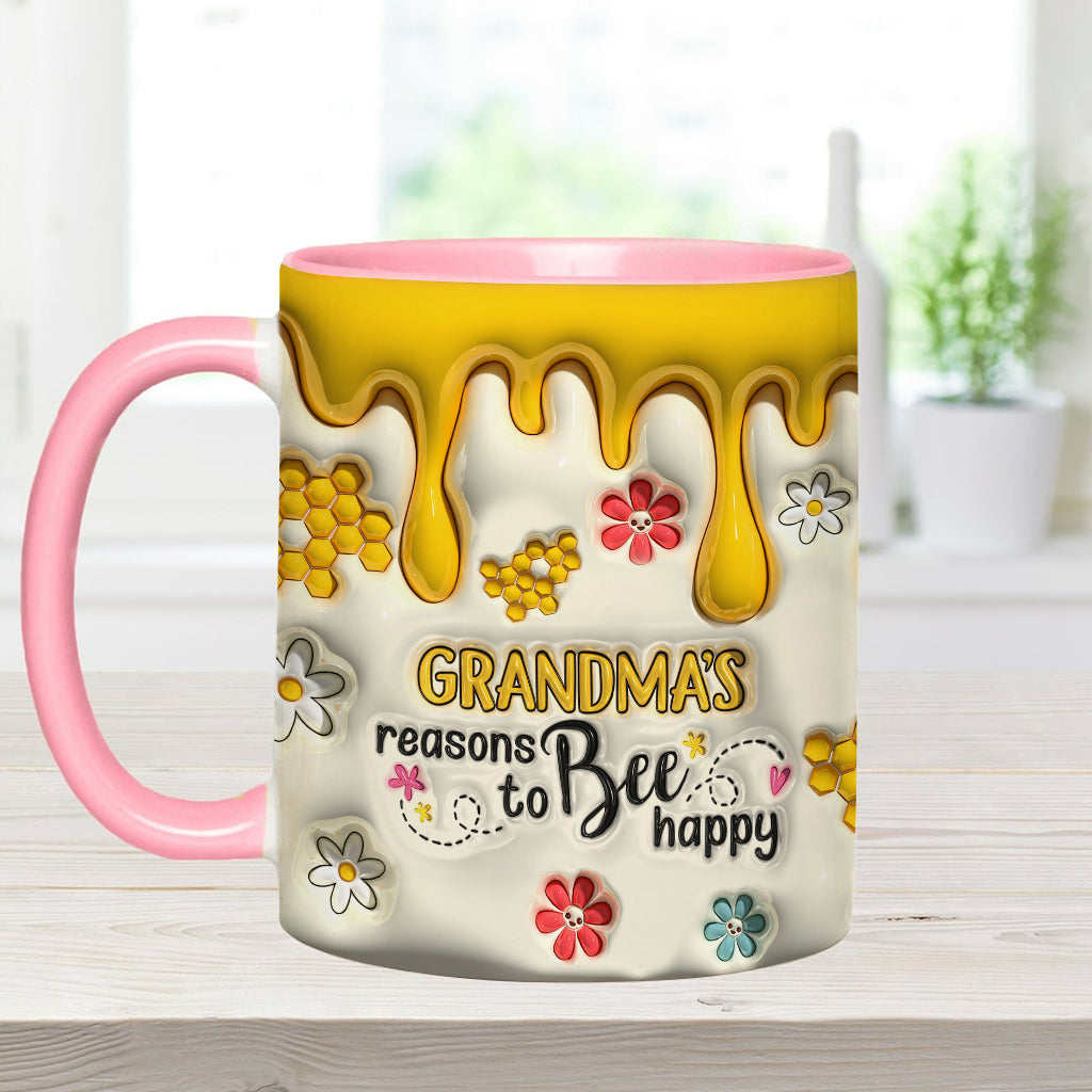 Les raisons de grand-mère d'être heureuse - Mug personnalisé pour grand-mère