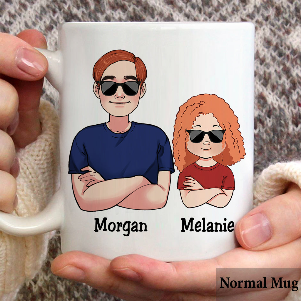 Like Father Like Daughter Fist Bump Handshake - Personalized Father Mug