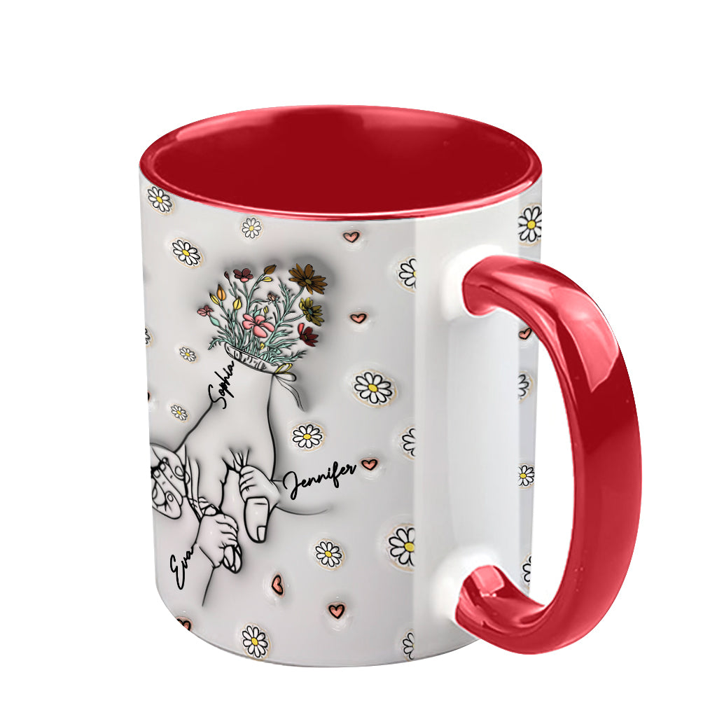 Holding Mom's Hand - Personalized Mother Accent Mug