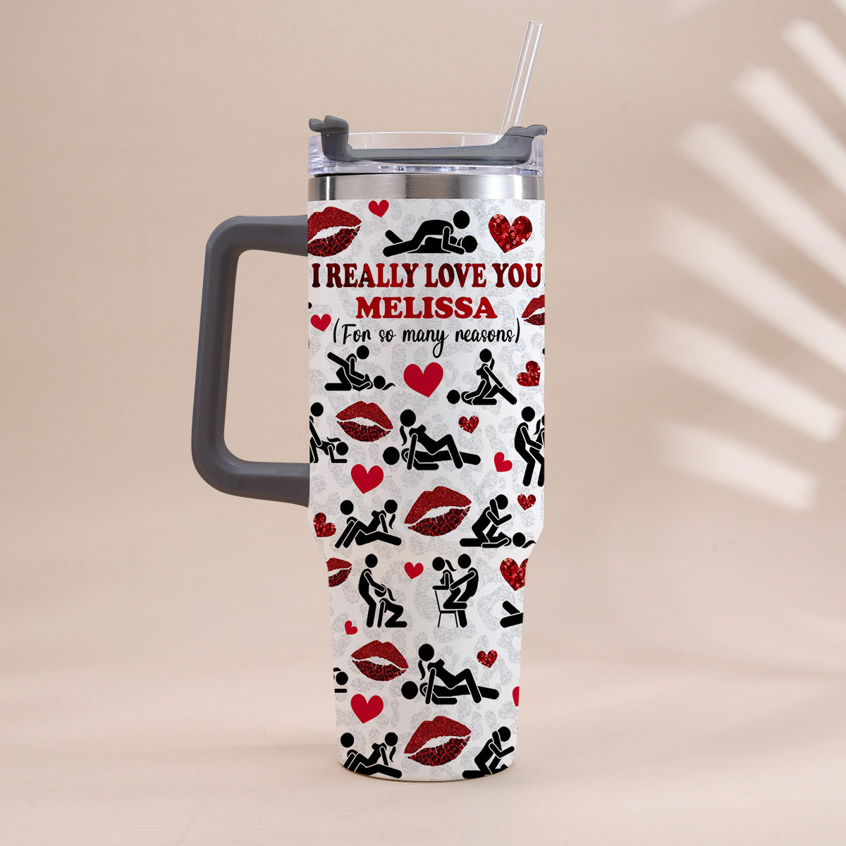 I Really Love You For So Many Reasons With Any Name - Personalized Couple Tumbler With Handle