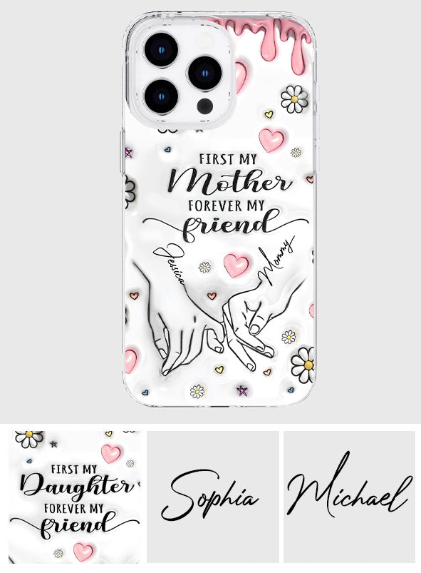 First My Mother Forever My Friend - Personalized Mother Clear Phone Case
