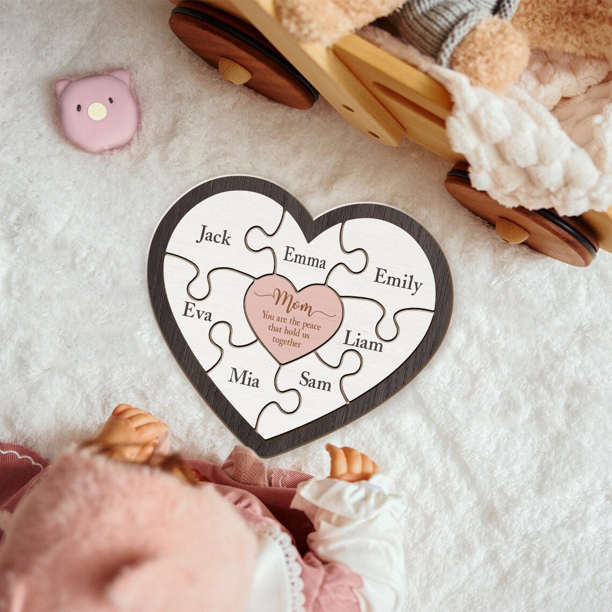 Mom You Are The Piece That Hold Us Together - Personalized Mother Name Puzzle