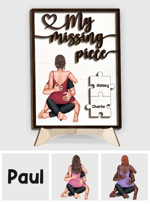 My Missing Piece - Personalized Couple 2 Layered Wood Sign / Wood Plaque