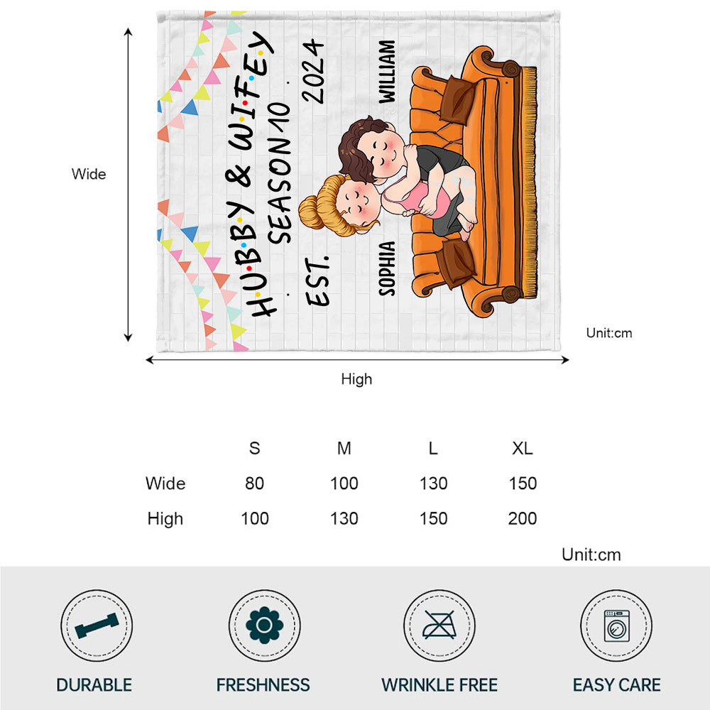 Hubby & Wifey - Personalized Husband And Wife Blanket