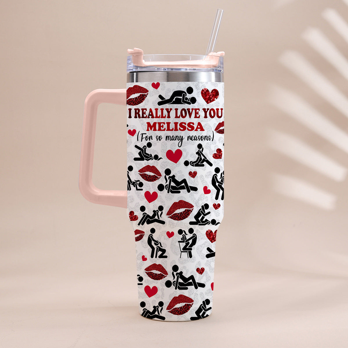 I Really Love You For So Many Reasons With Any Name - Personalized Couple Tumbler With Handle